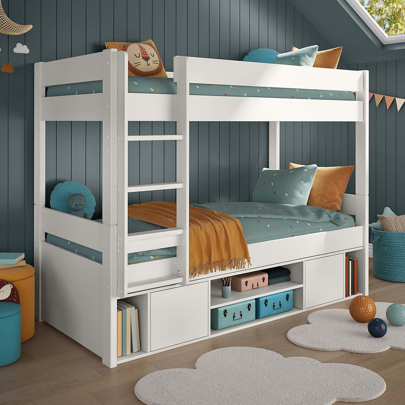 Stompa Uno Bunk Bed With Under Bed Storage, Pine