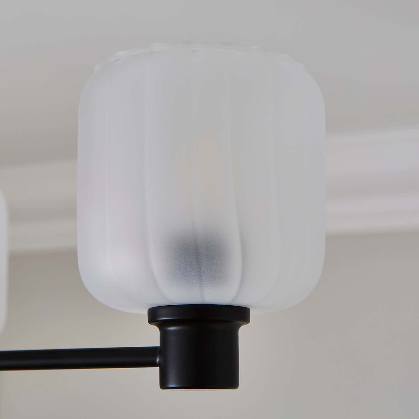 Erika Ribbed 3 Light Semi Flush Ceiling Light