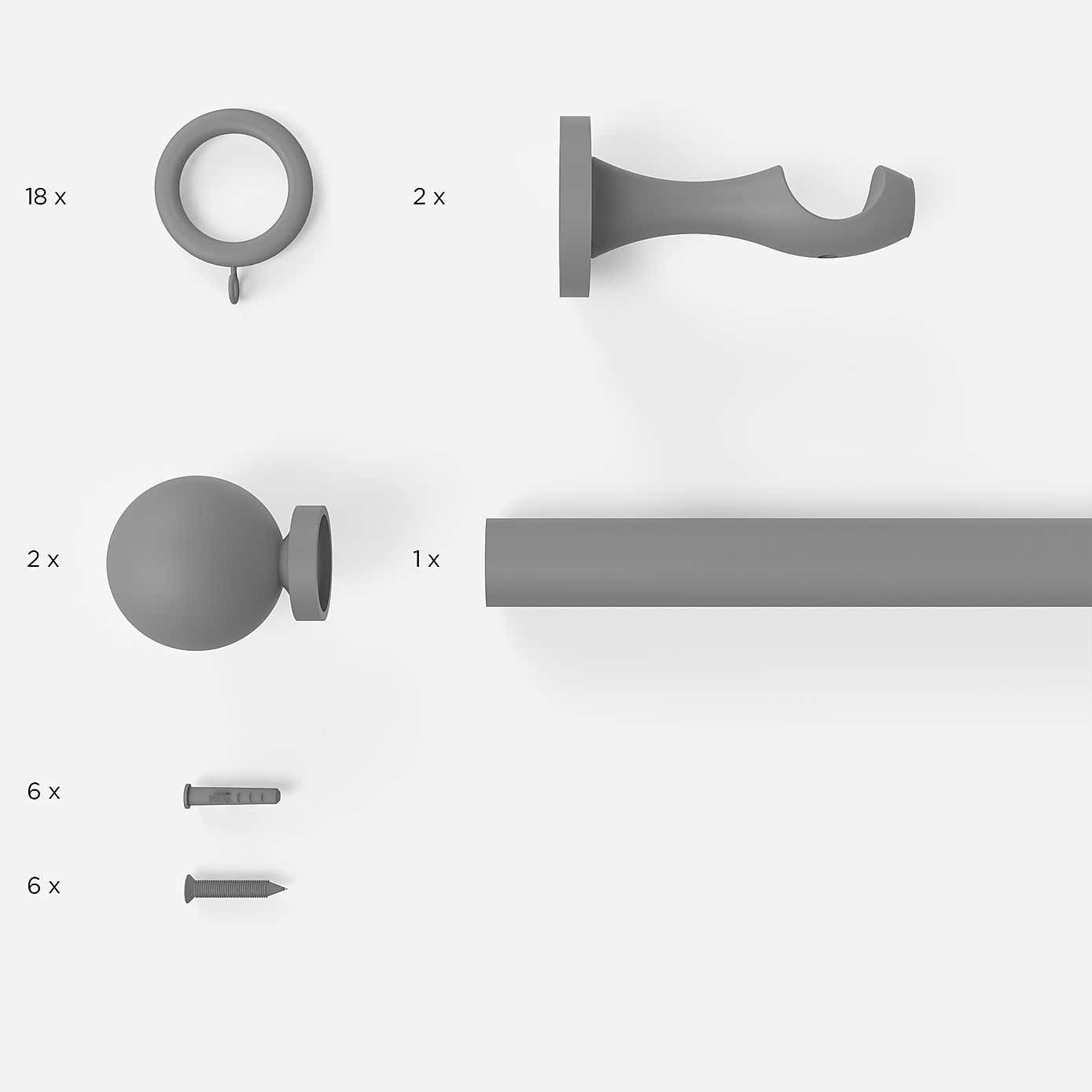 Enzo Wood Fixed Curtain Pole