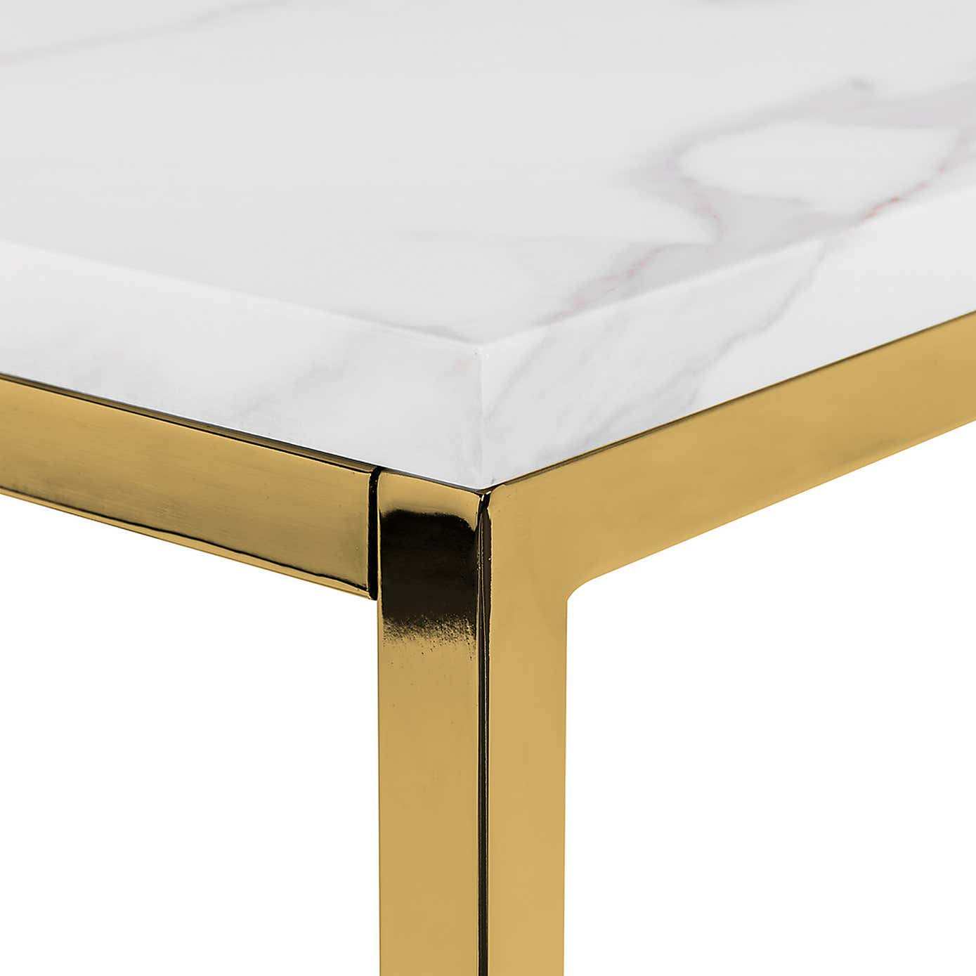 Scala Marble Effect Gold Lamp Table