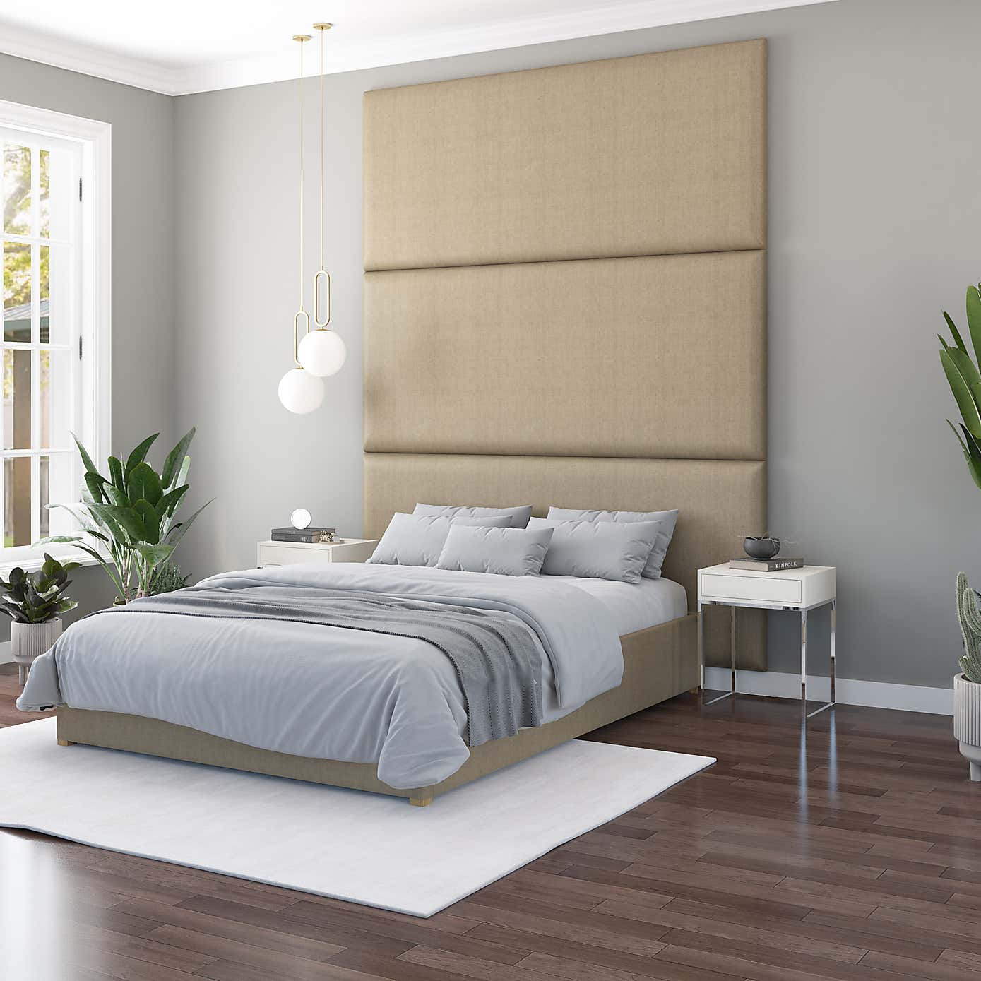 Hanging Wall Panel Dual Mount Eire Linen Headboard