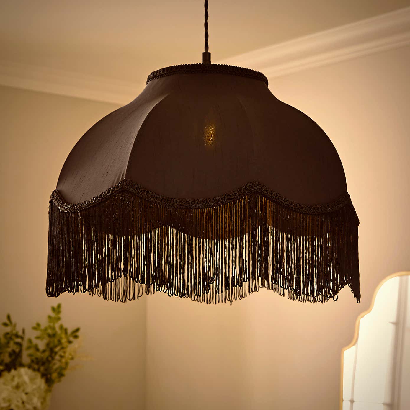 Carmona Fringed Satin Lamp Shade