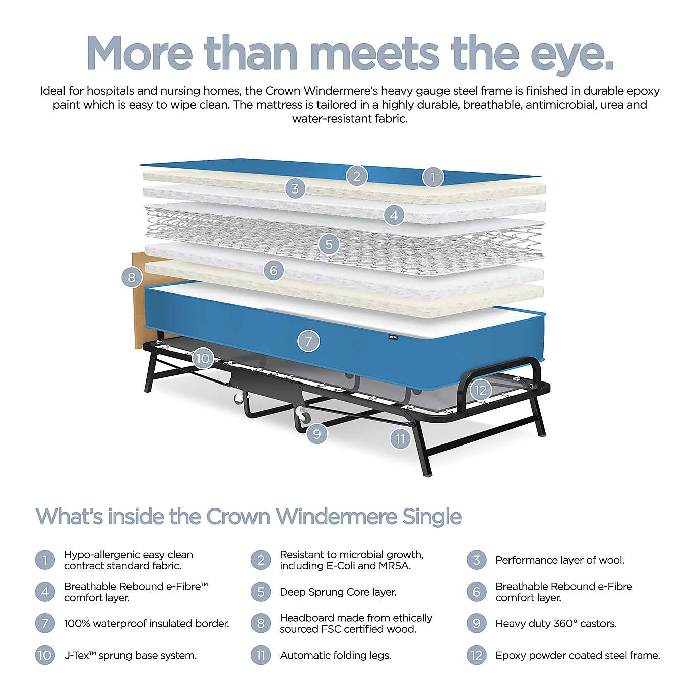 Crown Windermere Folding Guest Bed