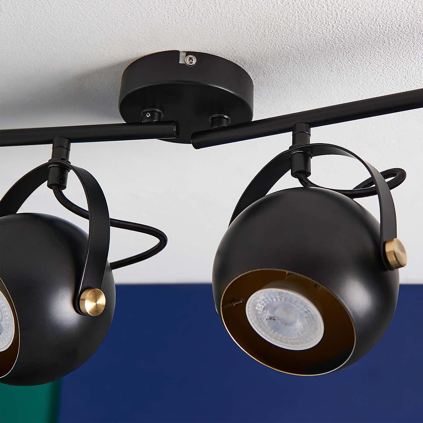 Elements Olympya 4 Light Adjustable Semi Flush Spotlight Bar