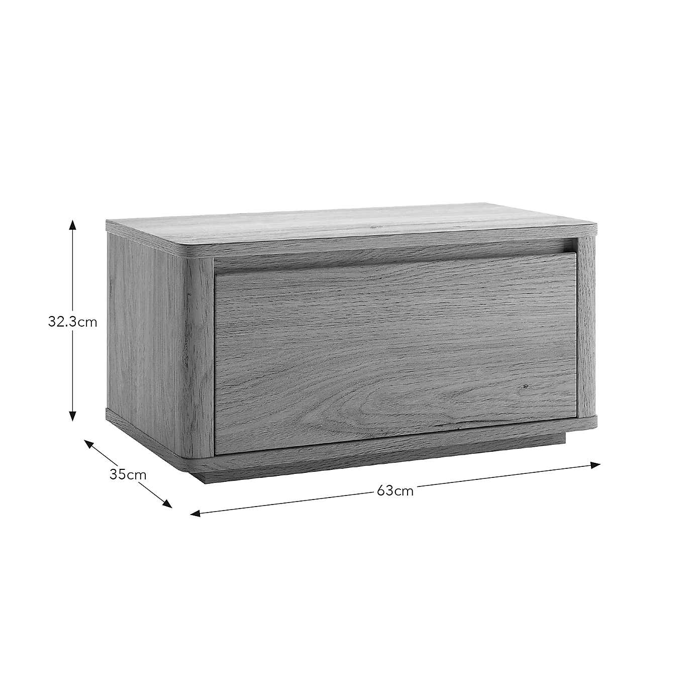 Malik Wide 1 Drawer Bedside Table