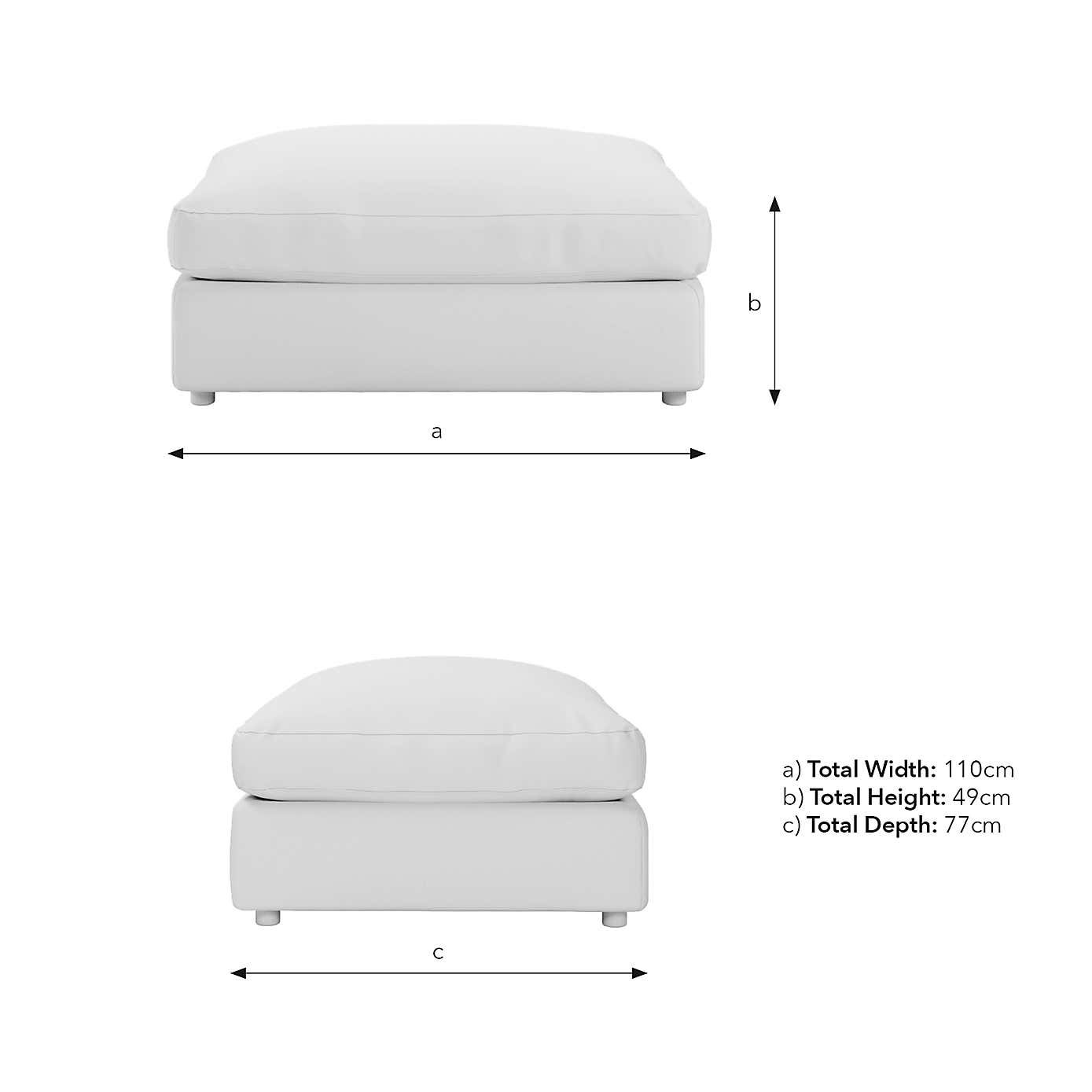 Full Circle Austin Luxury Velvet Modular Footstool