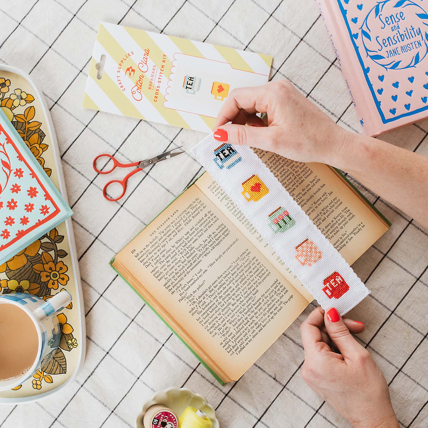 Cotton Clara Mugs Bookmark Cross Stitch Kit