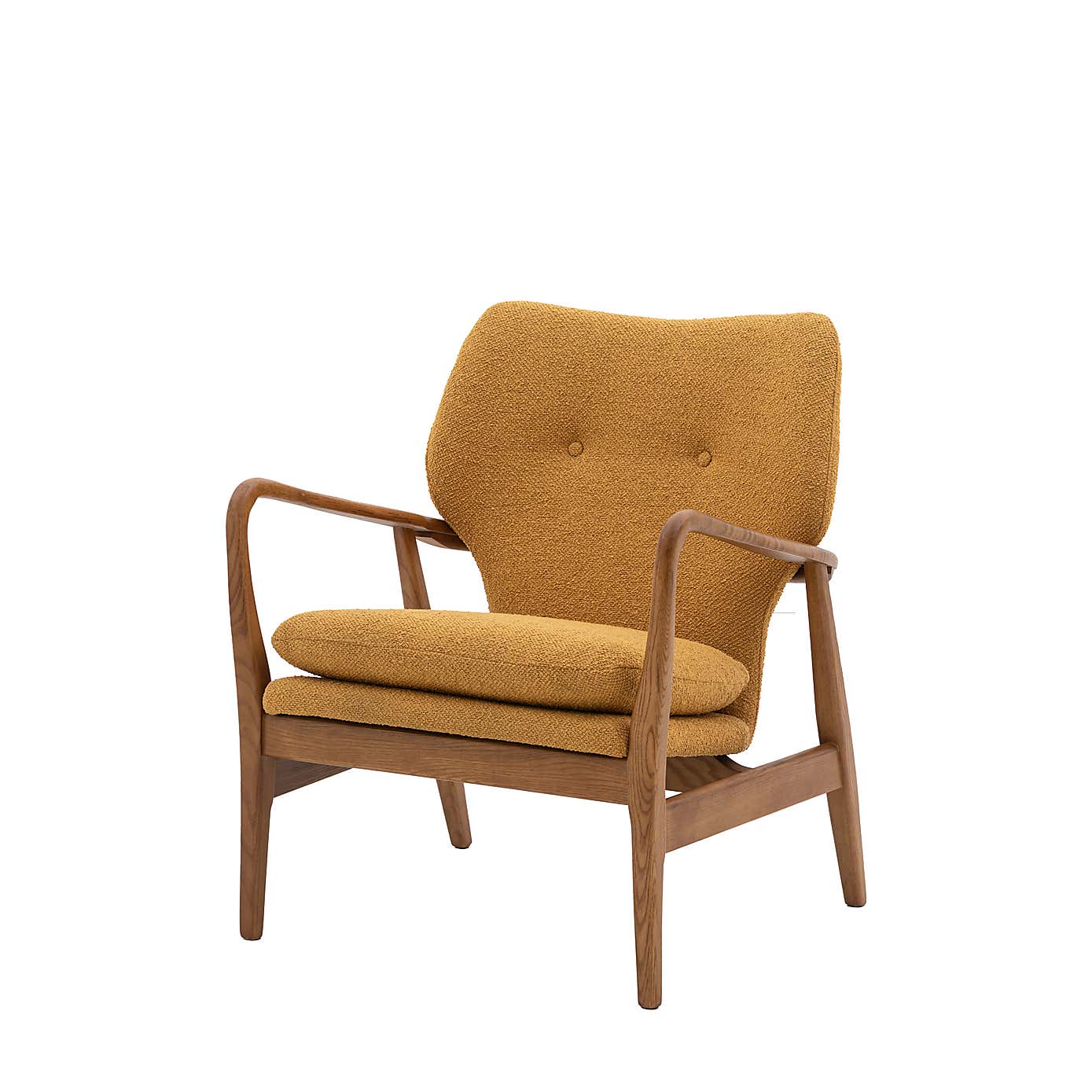 Joso Linen Wooden Arm Accent Chair