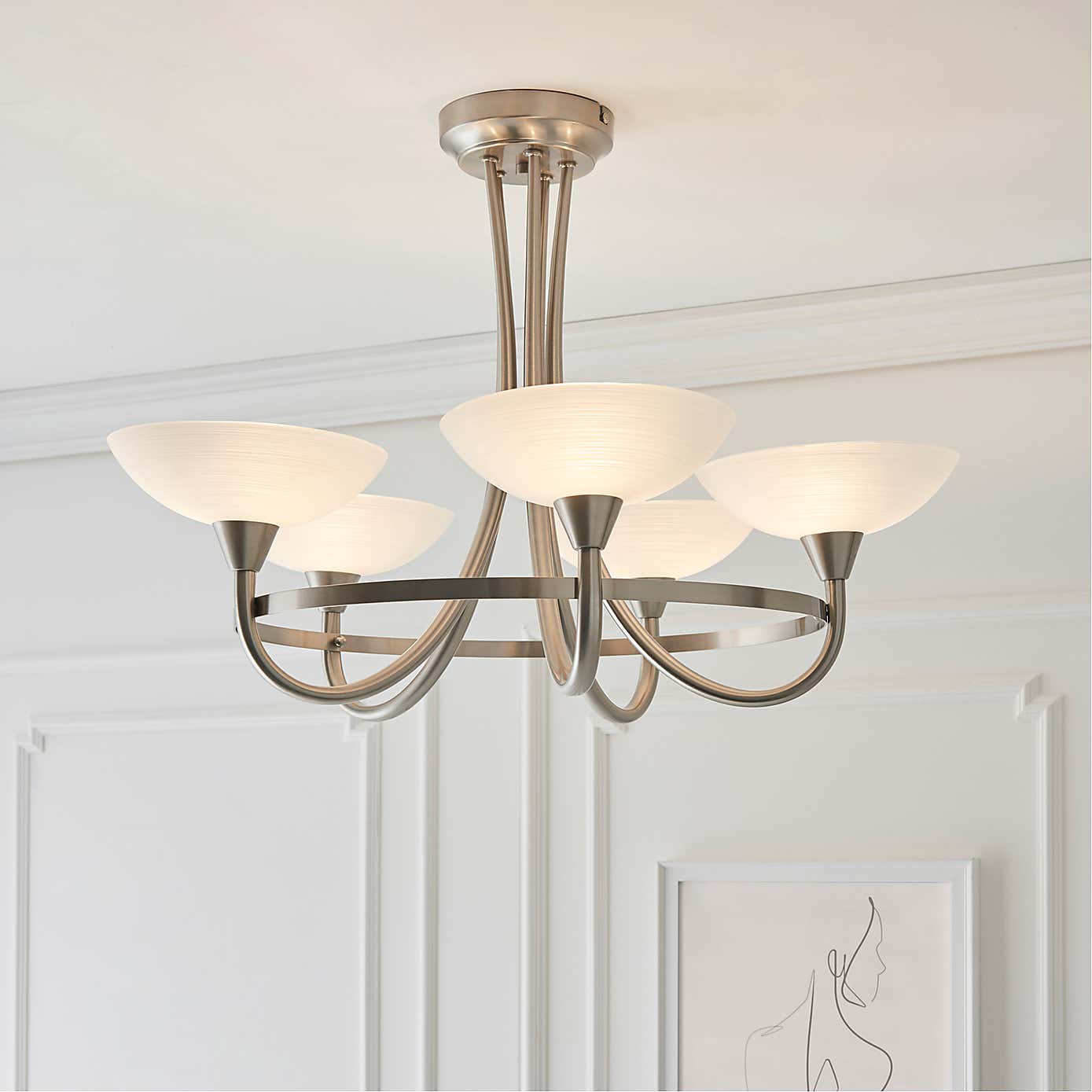 Vogue Cagney 5 Light Semi Flush Ceiling Fitting