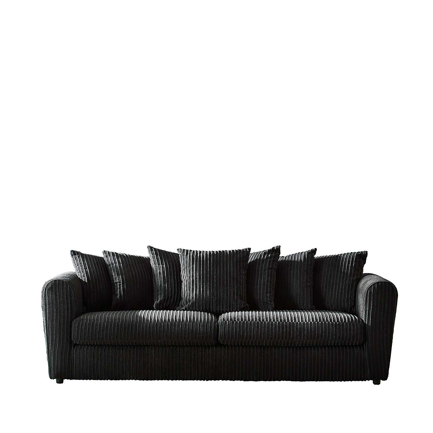 Blake Curved Arm Scatter Back Jumbo Cord 4 Seater Sofa