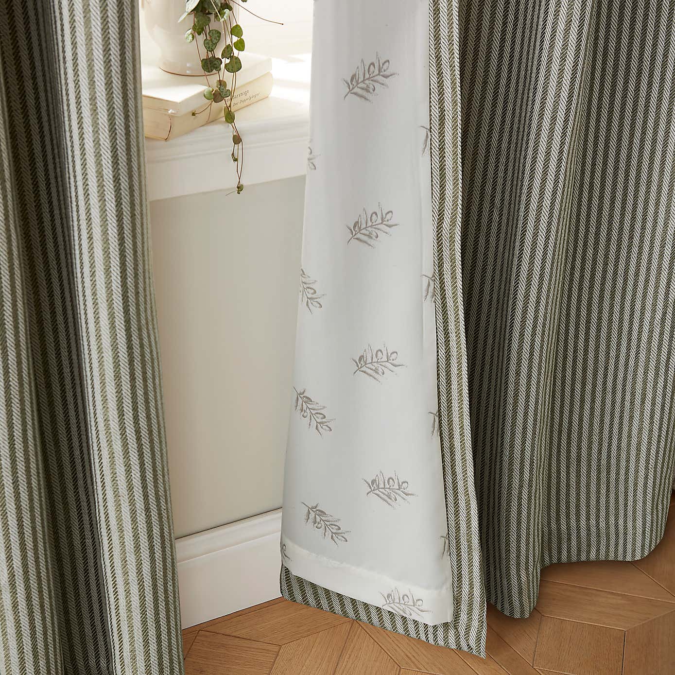 Churchgate Herringbone Stripe Eyelet Curtains