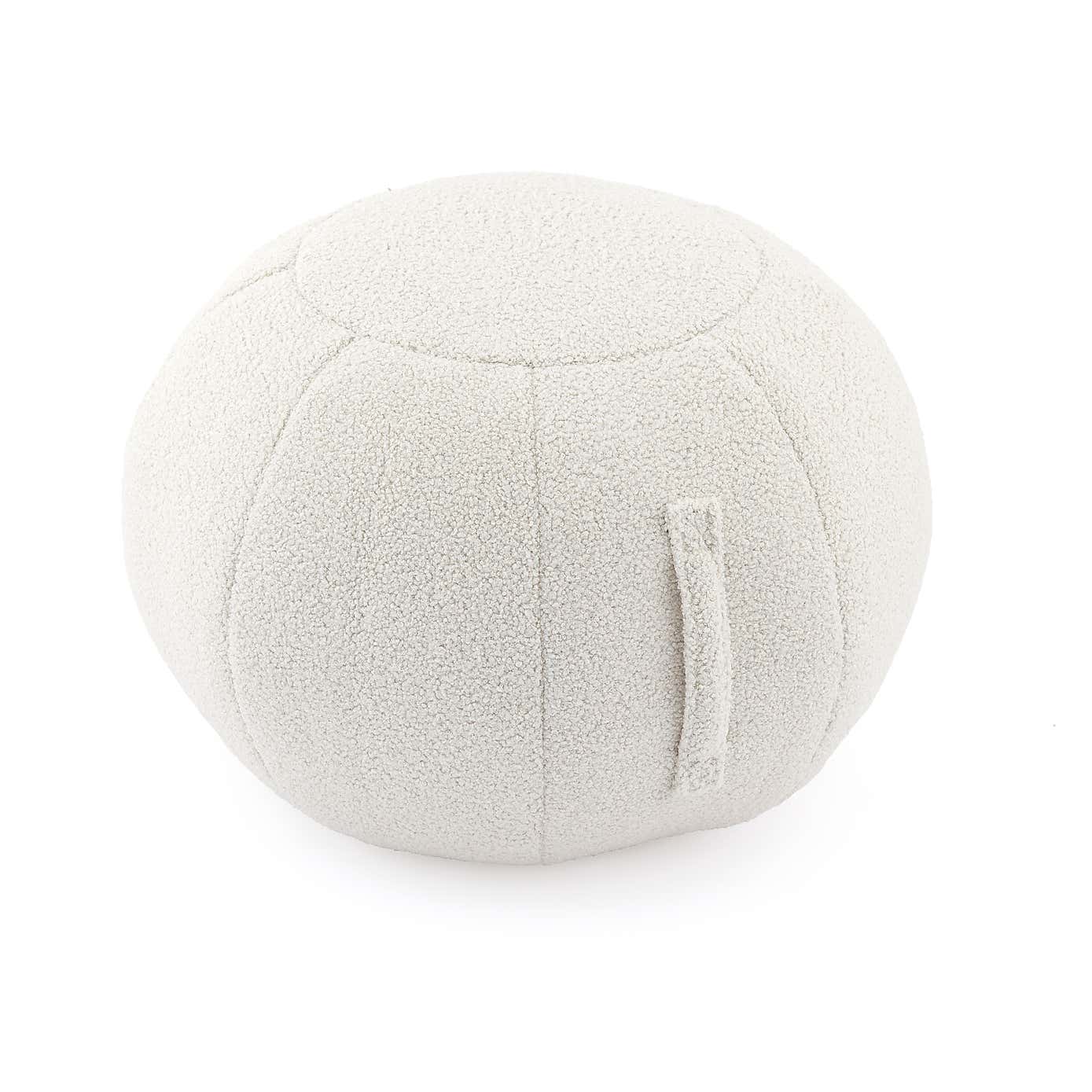 Adella Sherpa Ivory Ball Pouffe