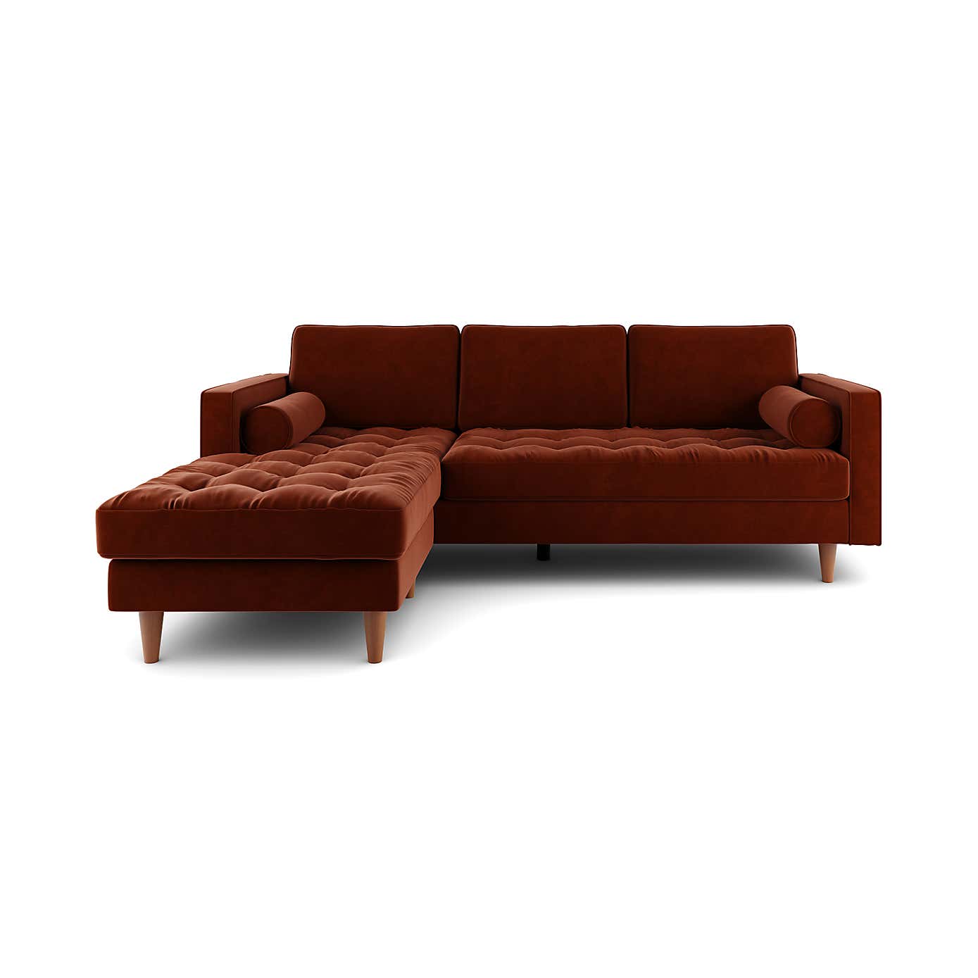 Zoe Casual Sit Velvet Corner Chaise Sofa
