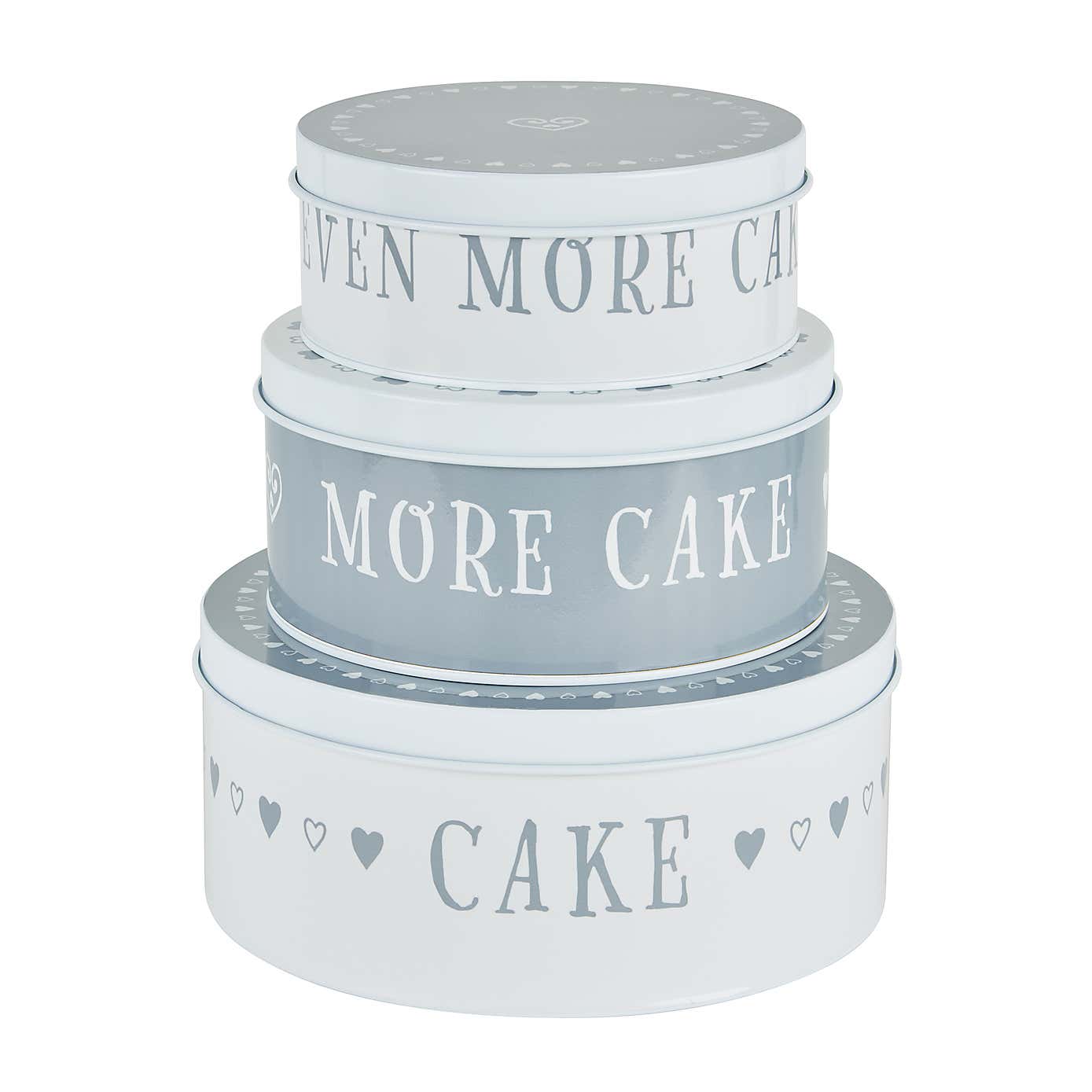 Dunelm Set of 3 Life Is Cake Tins