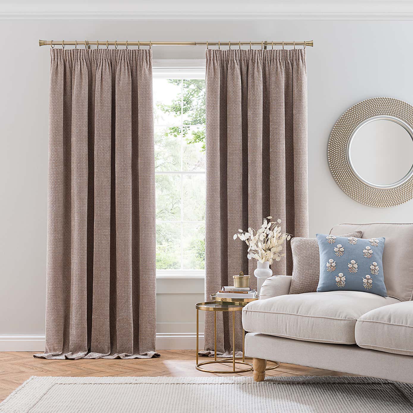 Alayna Chenille Pencil Pleat Curtains