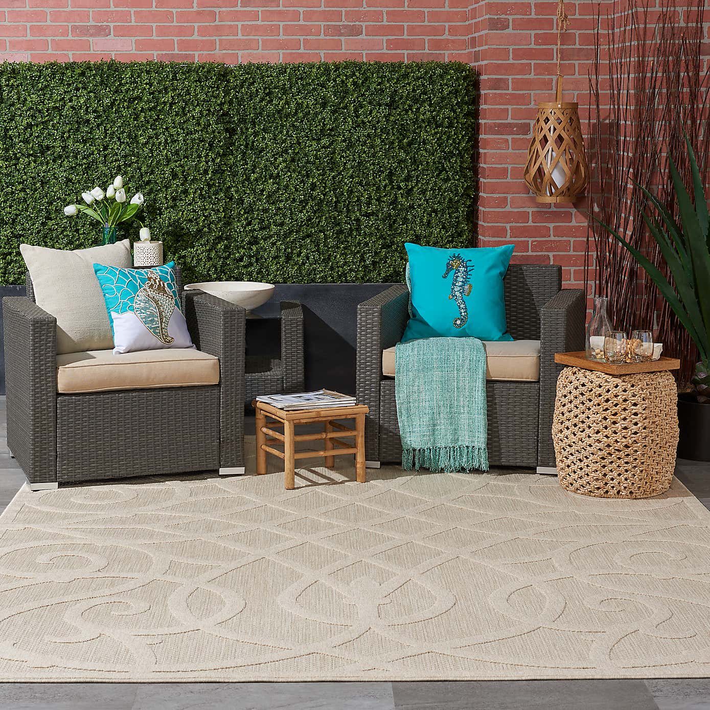 Cozumel Scroll Indoor Outdoor Rug