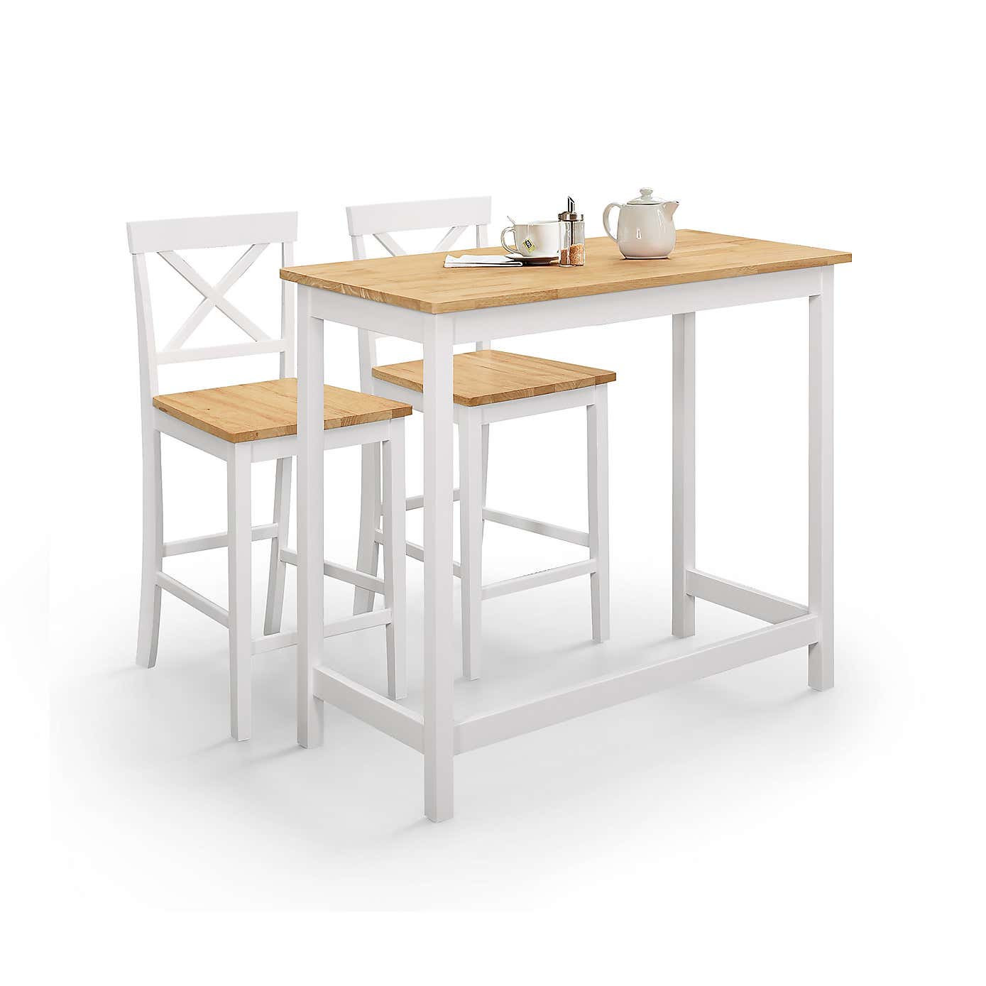 Marlow 2 Seater Bar Set, Ivory Oak