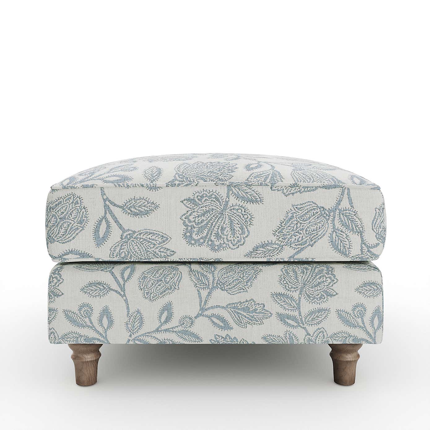 Flori Footstool, Floral Print Fabric