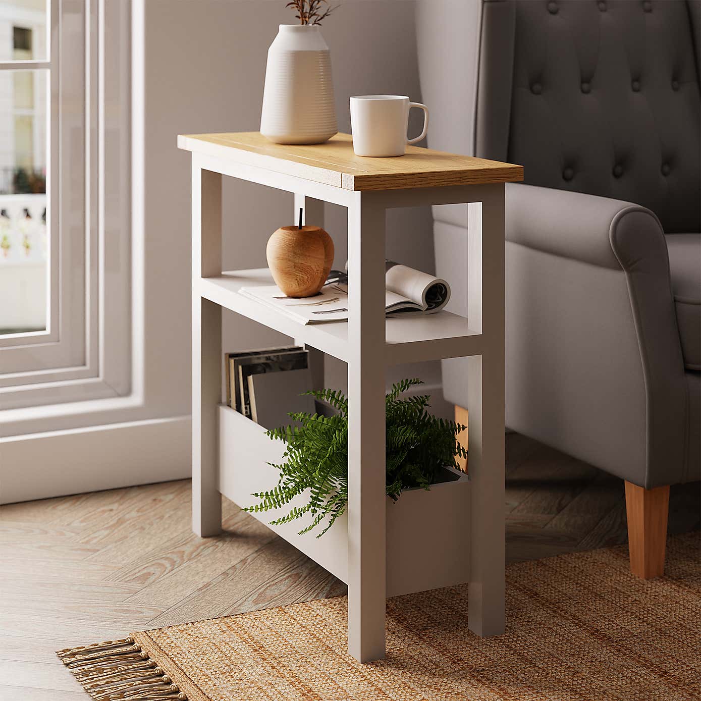 Bromley Sofa Side Table Grey