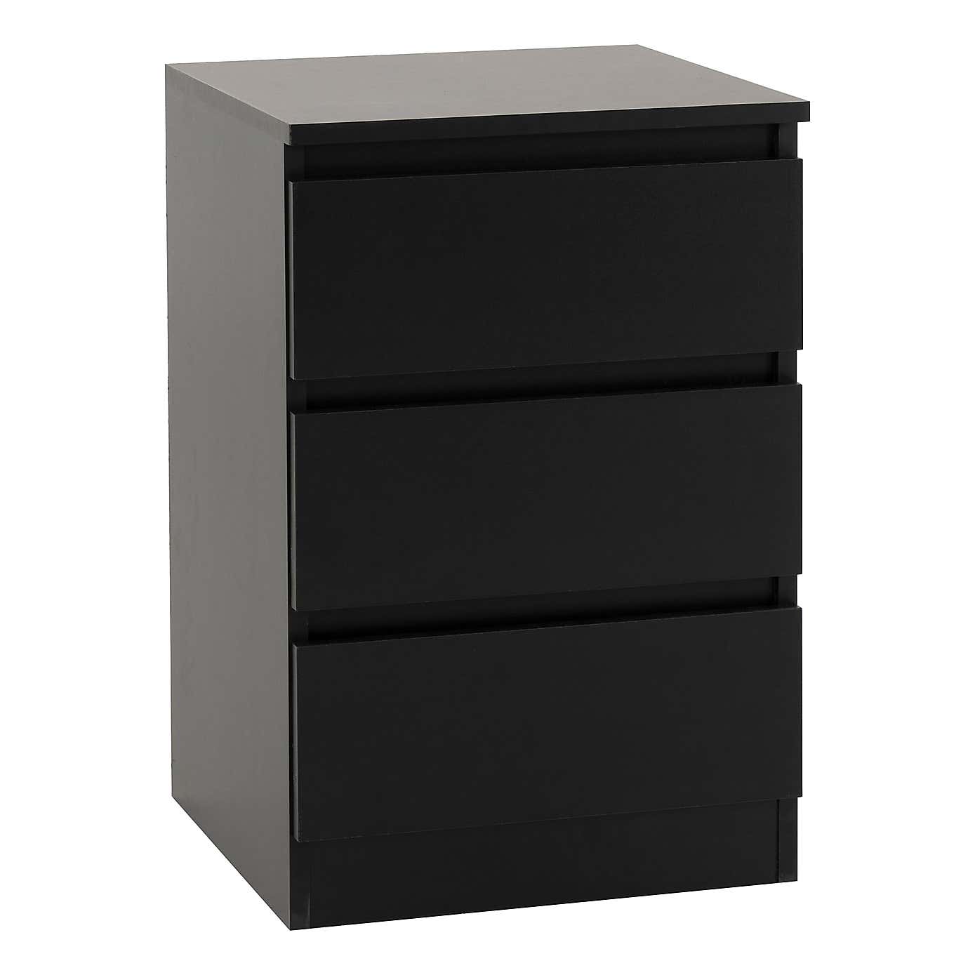 Malvern 3 Drawer Bedside Table