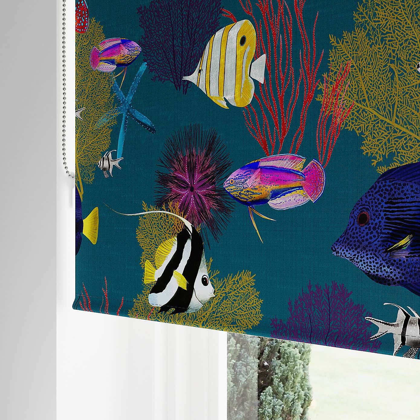 Reef Teal Blackout Roller Blind