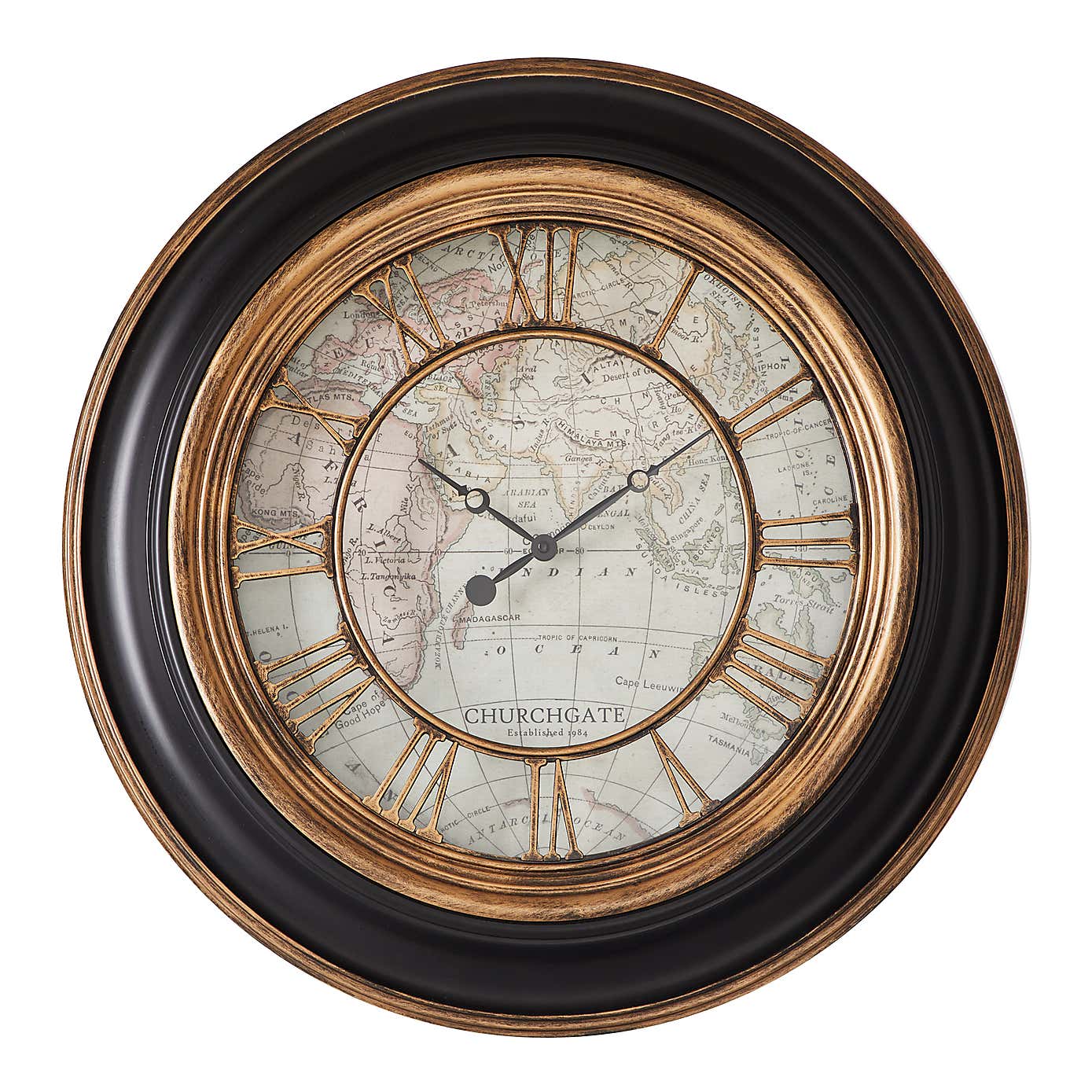 Antique Map Clock 55cm