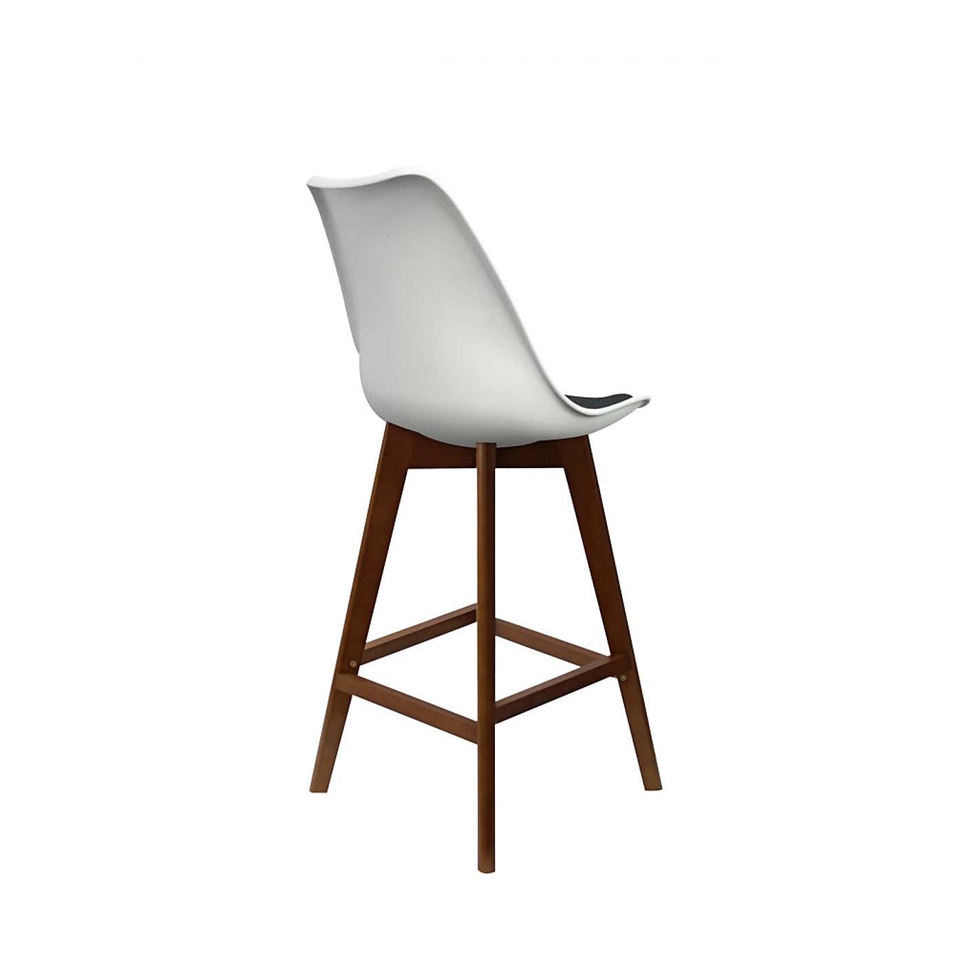 Fusion Living Soho White Plastic Bar Stool