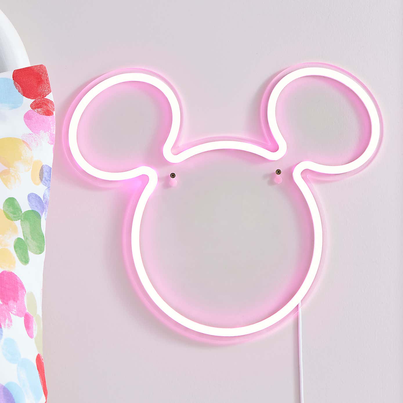 Mickey Mouse Neon Pink Wall Light
