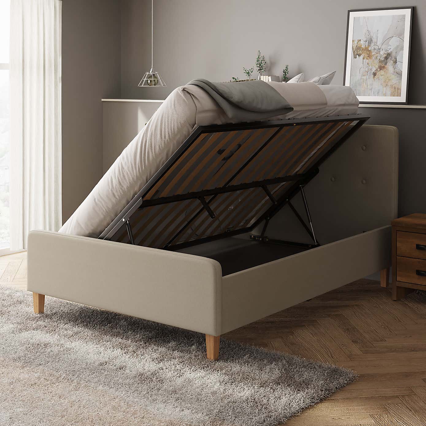 Ashbourne Fabric Ottoman Bed
