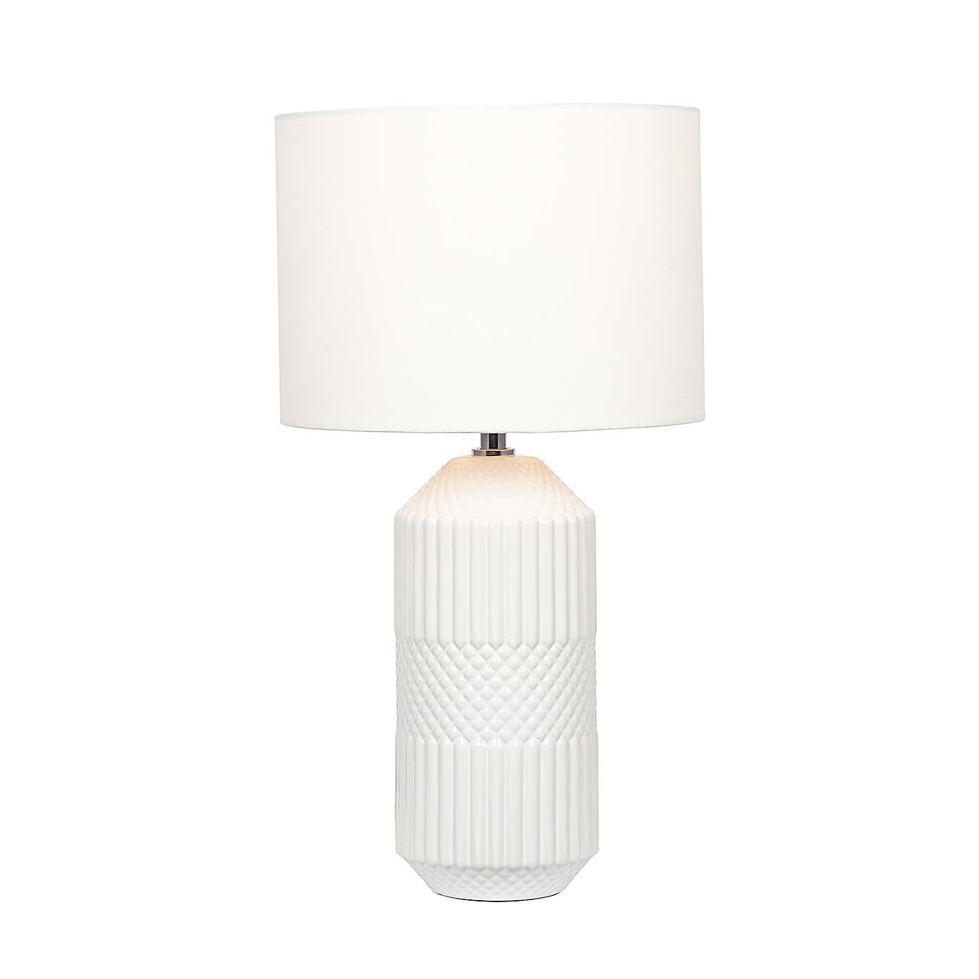 Meribel Tall Geo Textured Ceramic Table Lamp