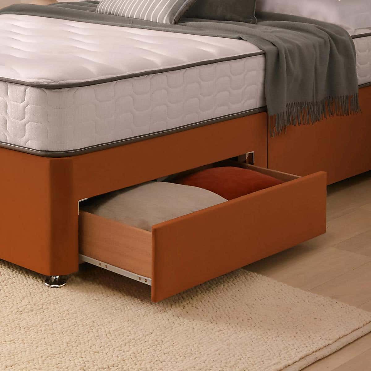 Silentnight 2 Drawer Divan Bed With Velvet Francisco Headboard