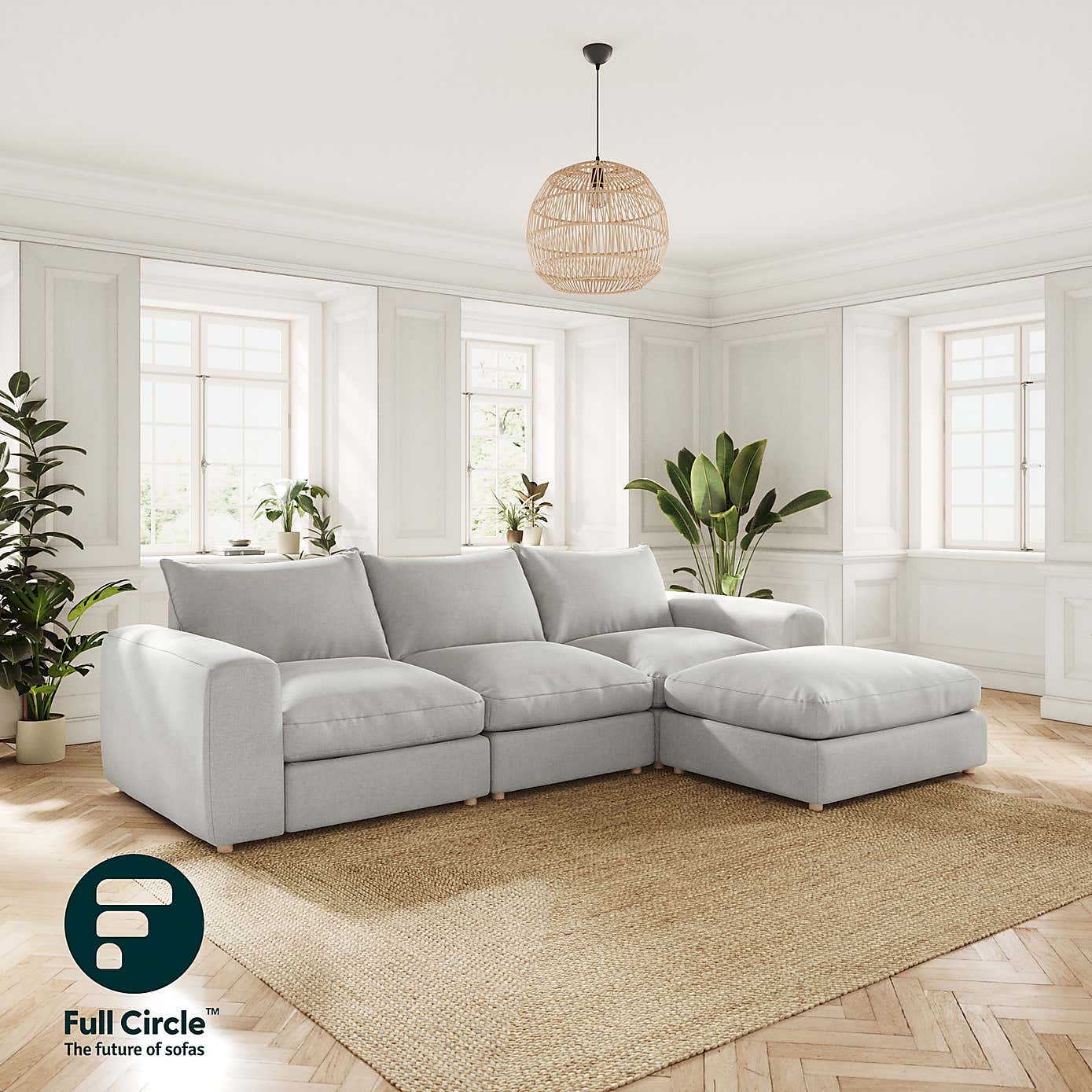 Austin Tonal Weave Right Hand Facing Corner Chaise, Silver