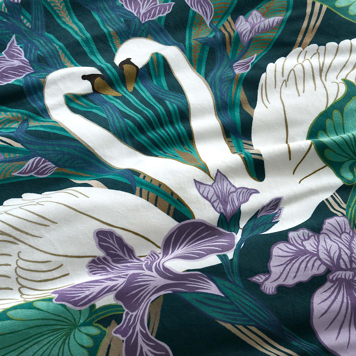 Nouveau Swan Duvet Cover and Pillowcase Set