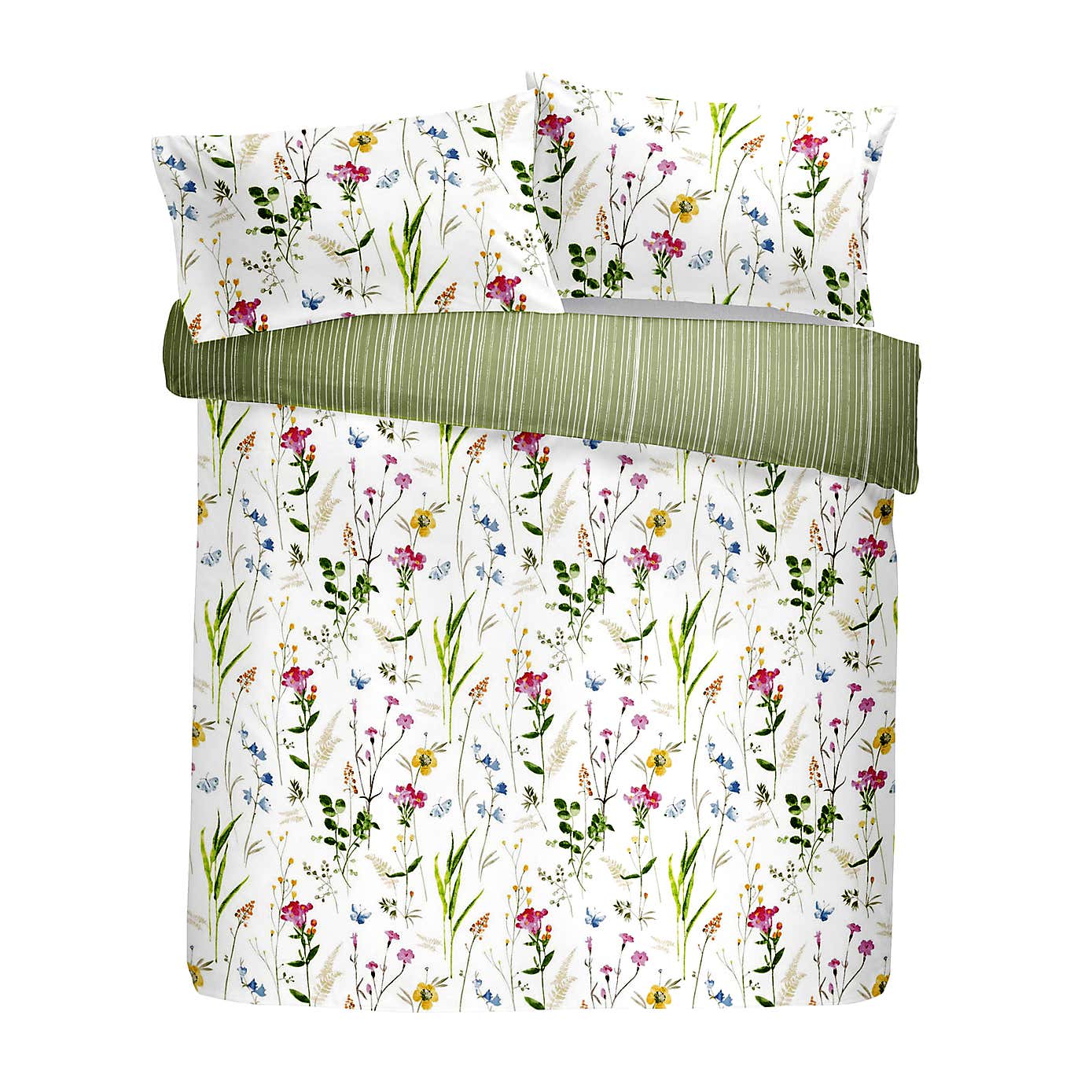 Spring Glade Easy Care Multicoloured Duvet Cover and Pillowcase Set