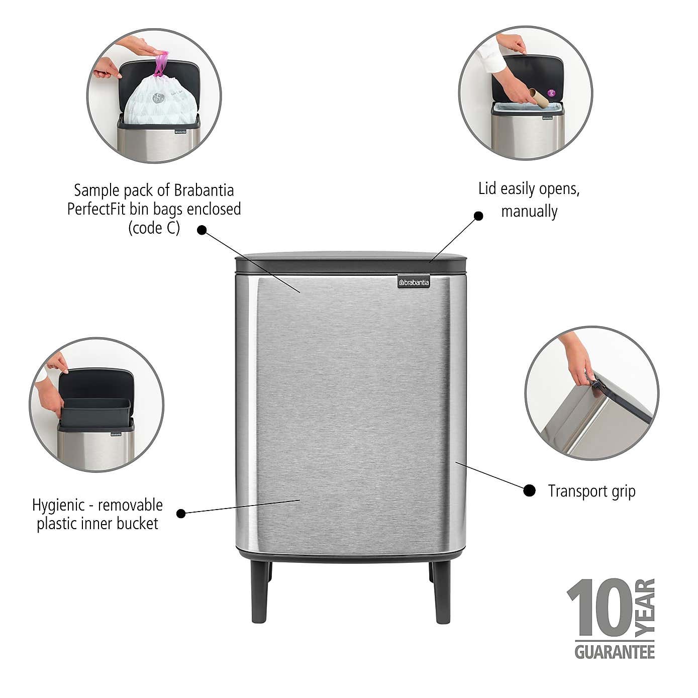 Brabantia Bo 12L Waste Bin Hi