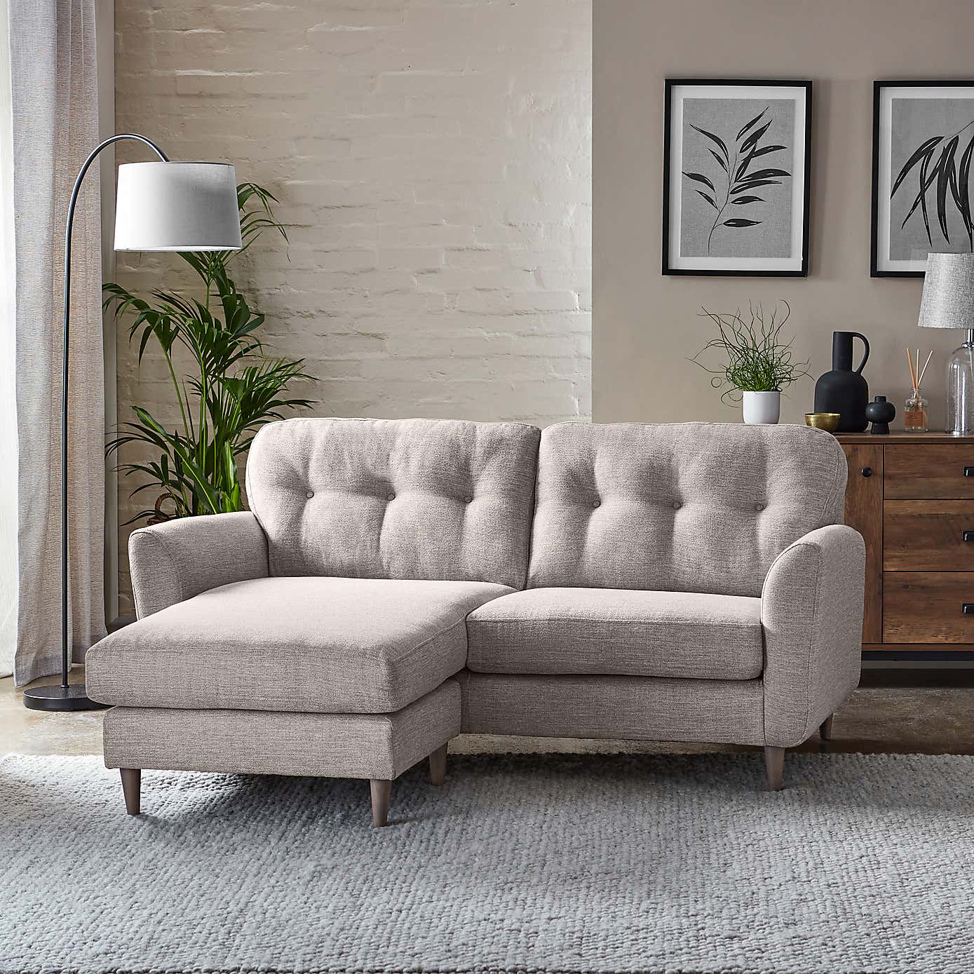 Sven Tonal Weave Corner Chaise Sofa