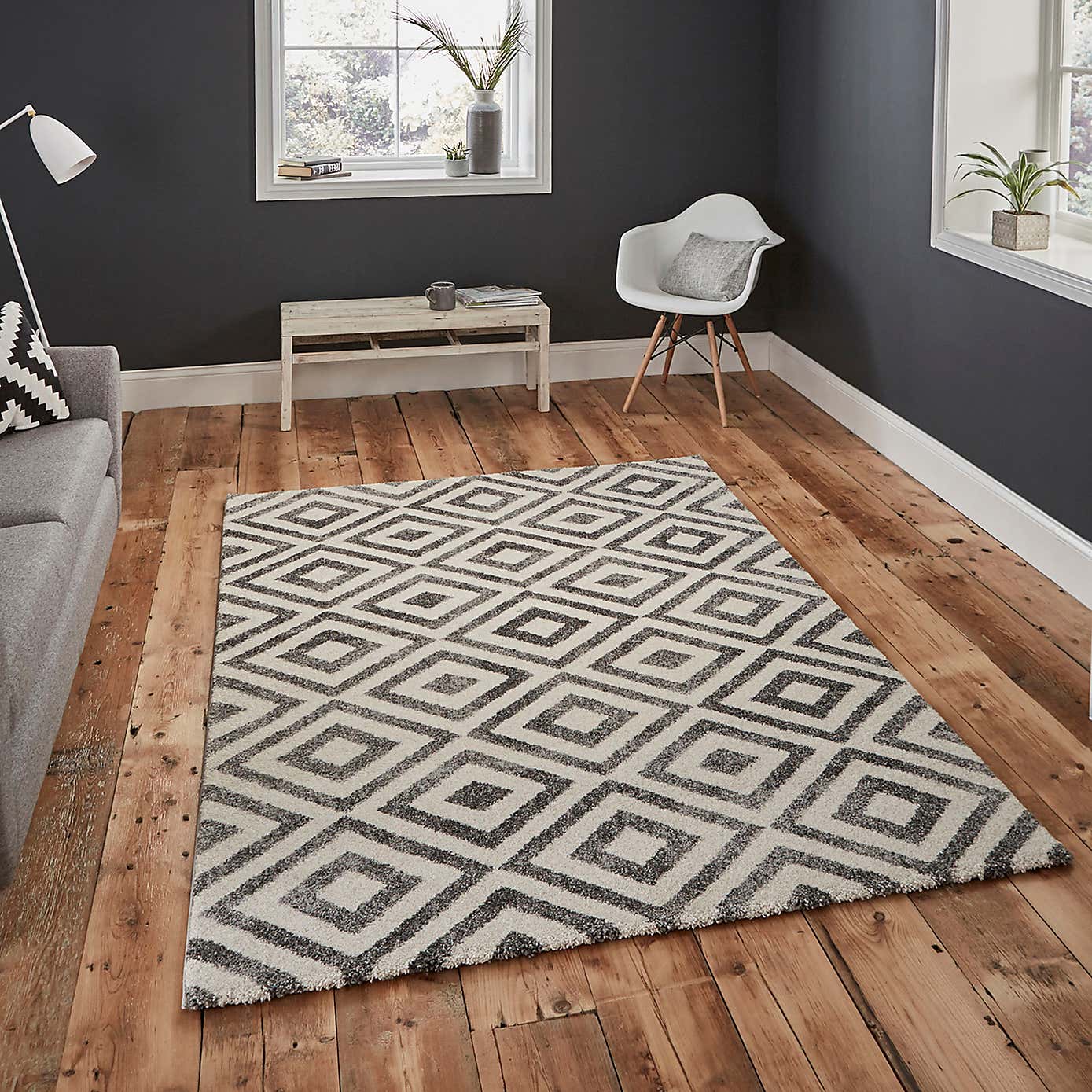 Grey and White Elegant 4893 Rug