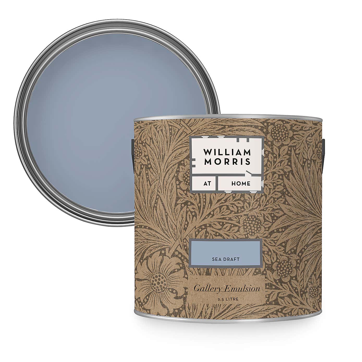 William Morris At Home Sea Draft Gallery Emulsion Paint