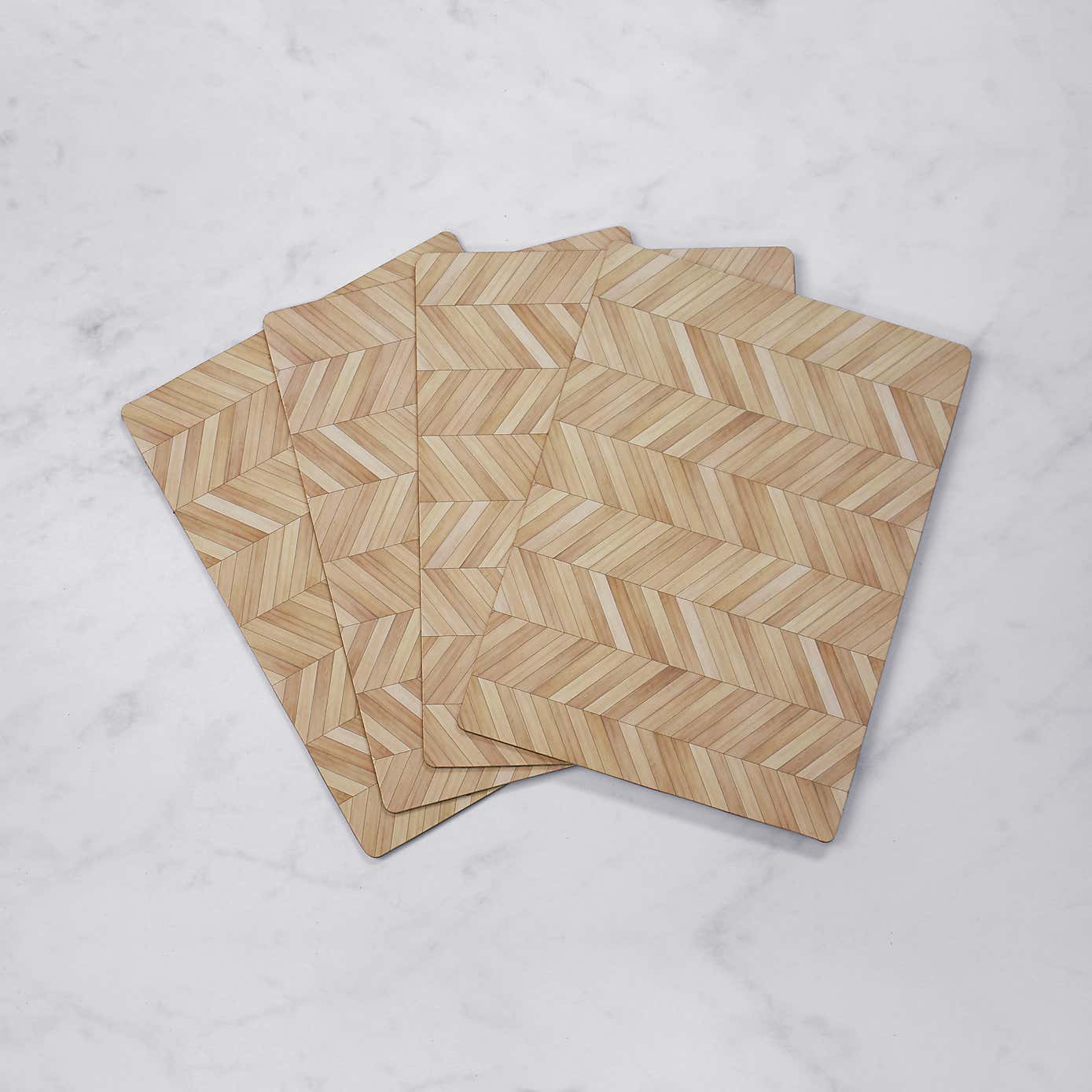 Set of 4 Wood Effect Cork Back Placemats