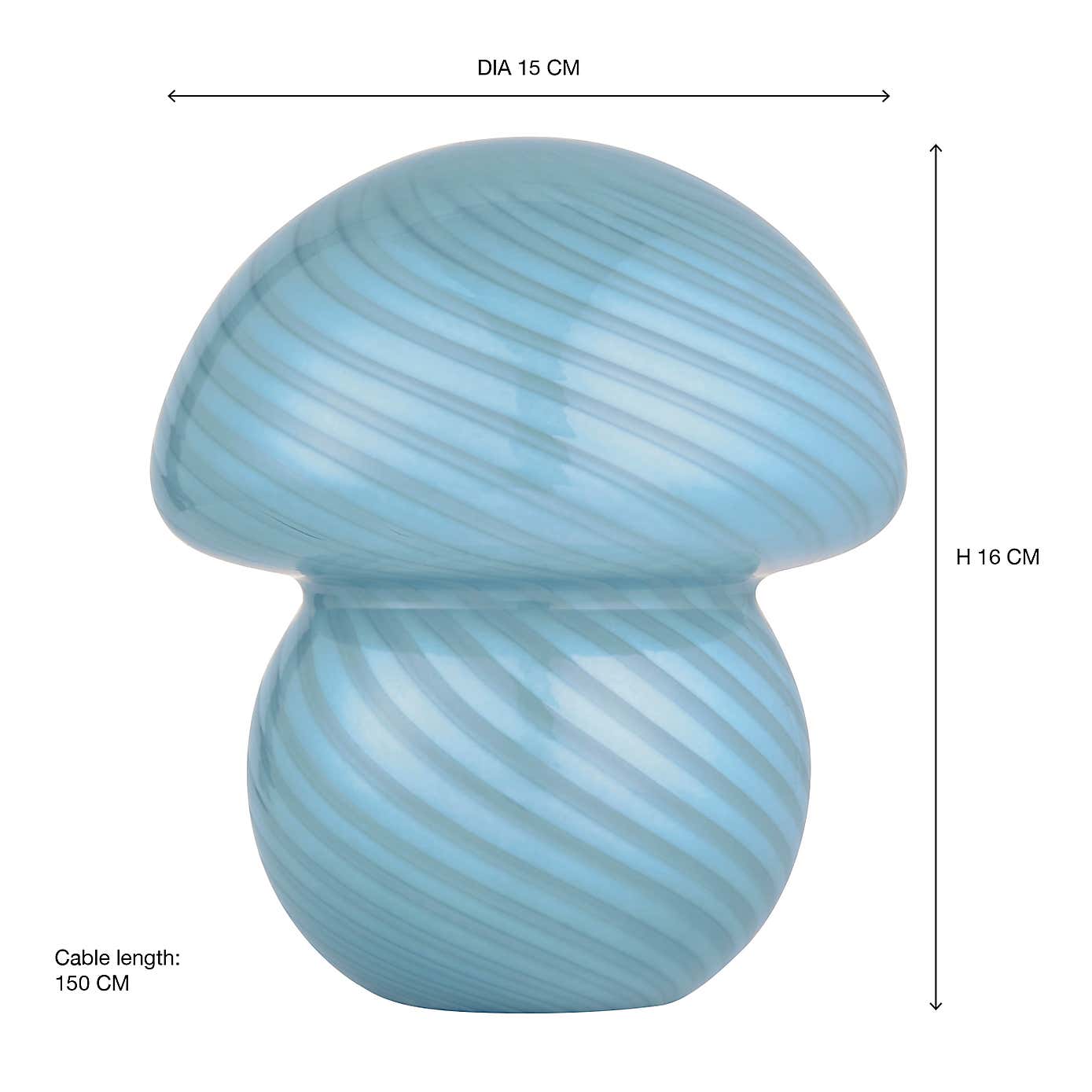 Elements Small Glass Mushroom Table Lamp