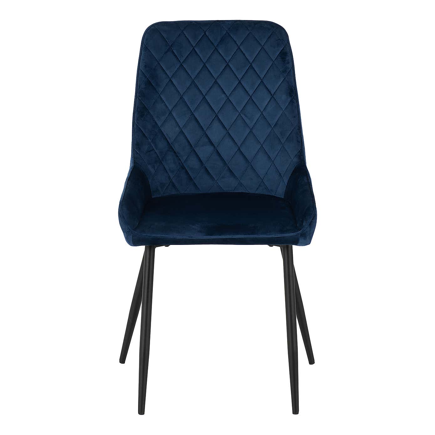 Avery Set of 2 Dining Chairs Blue Velvet
