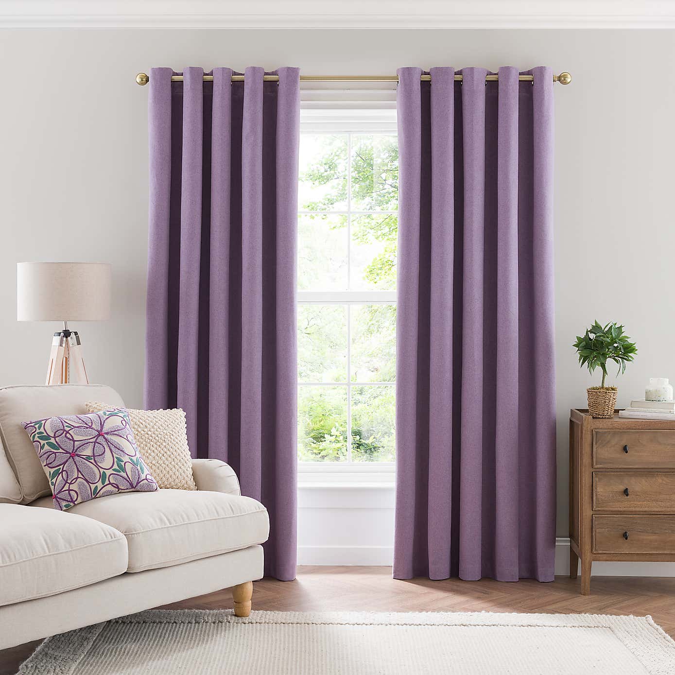 Luna Brushed Blackout Eyelet Curtains