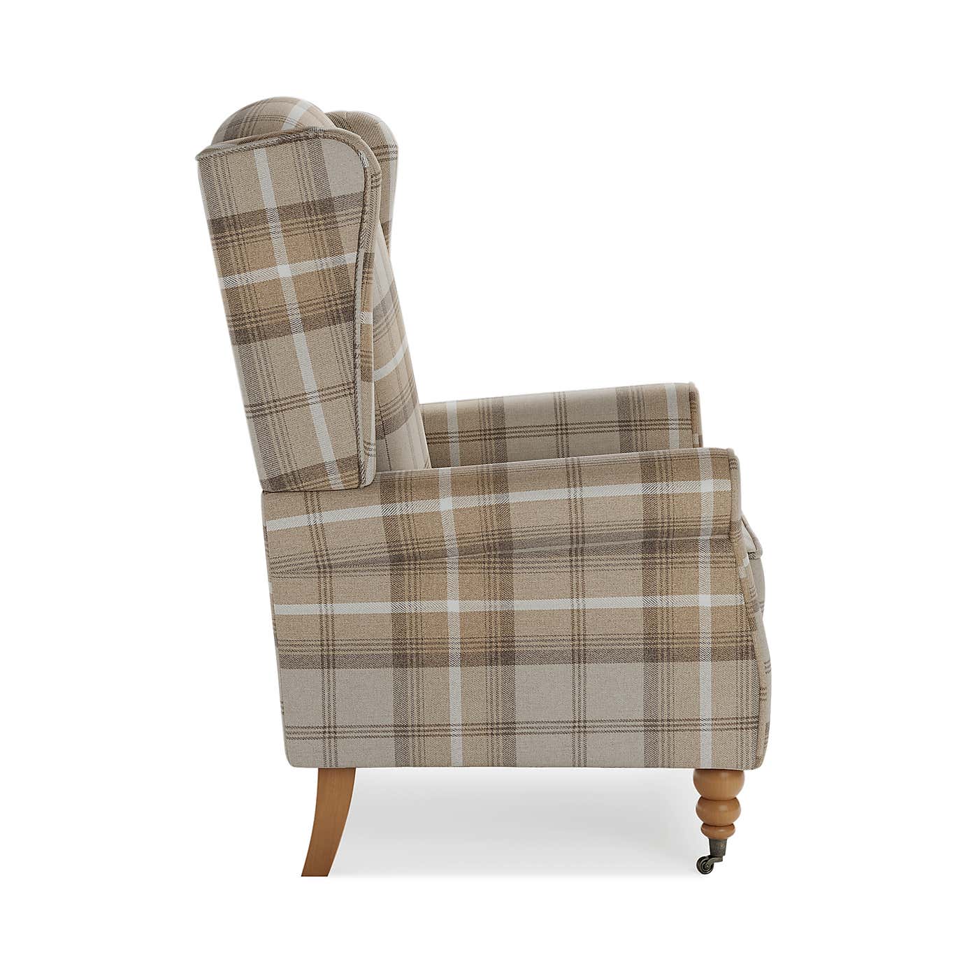 Oswald Grande Check Wingback Armchair