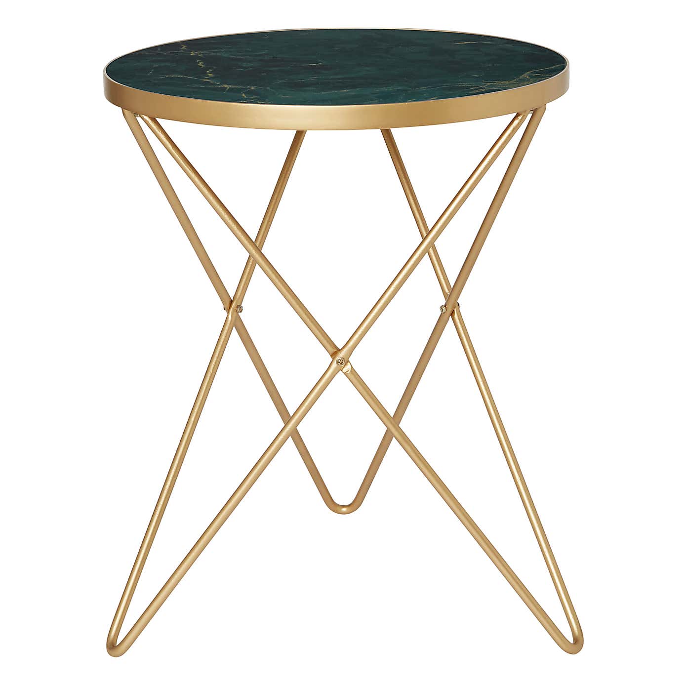 Zoey Green Marble Effect Side Table