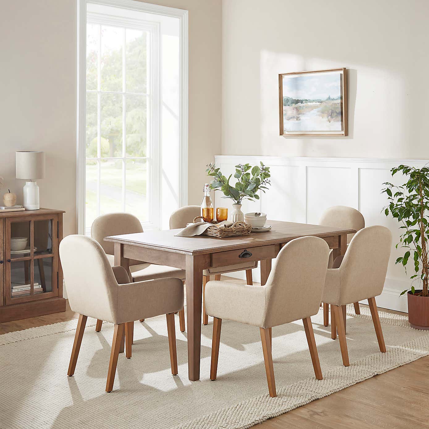 Agnes Carver Dining Chair, Fabric