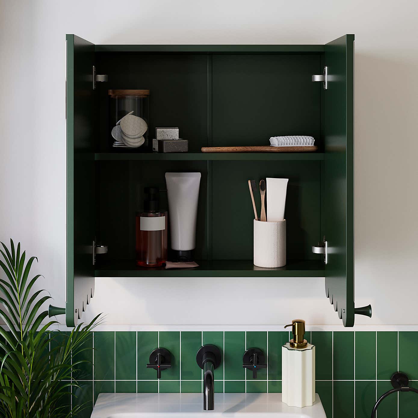 Scallop Mirror Wall Cabinet