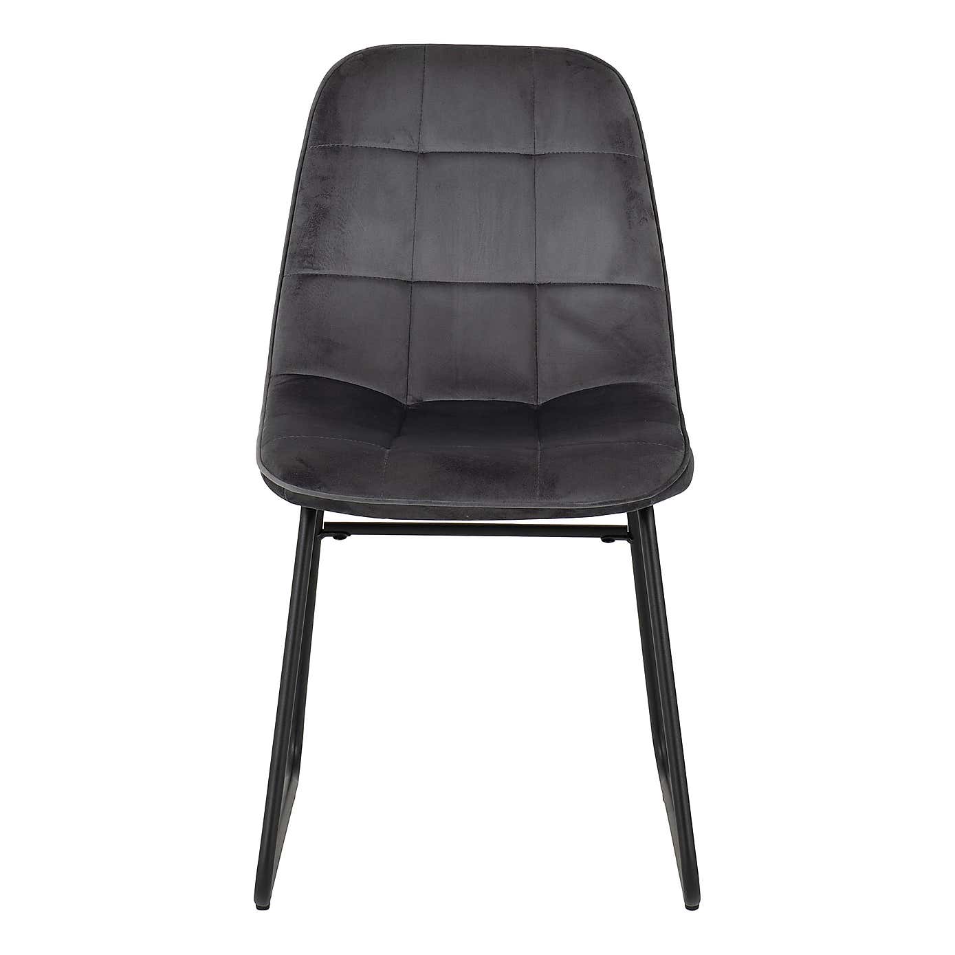 Lukas Set of 2 Dining Chairs Grey Velvet