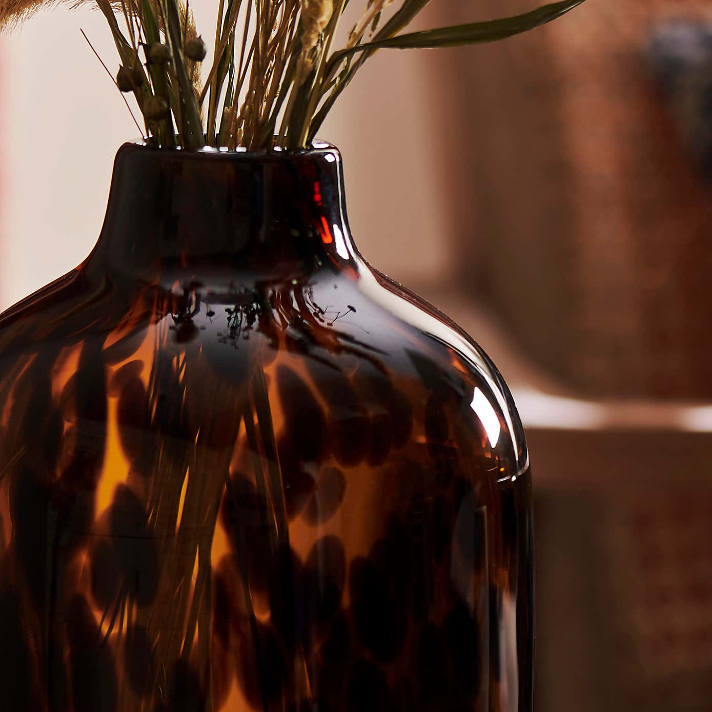 Luxe Travel Tortoiseshell Glass Vase