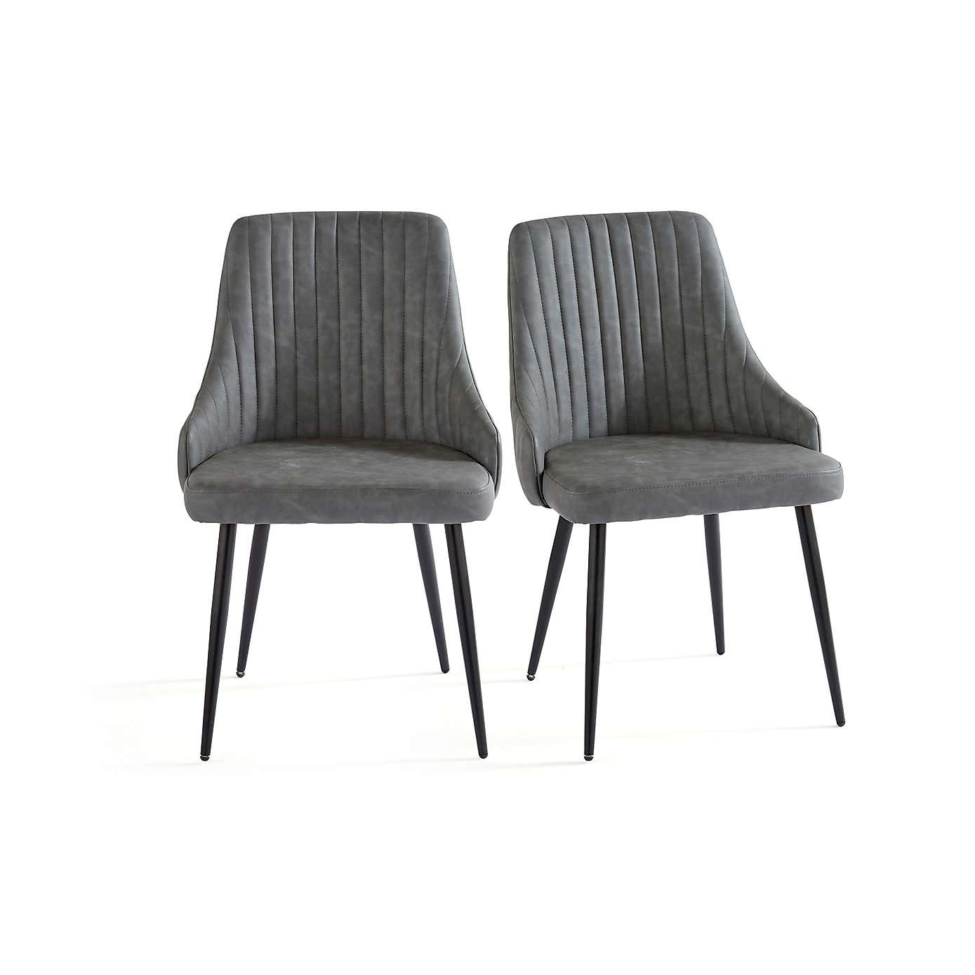 Shea Set of 2 Dining Chairs, Faux Leather