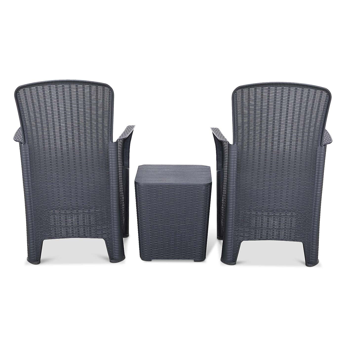 Faro 2 Seater Black Bistro Set